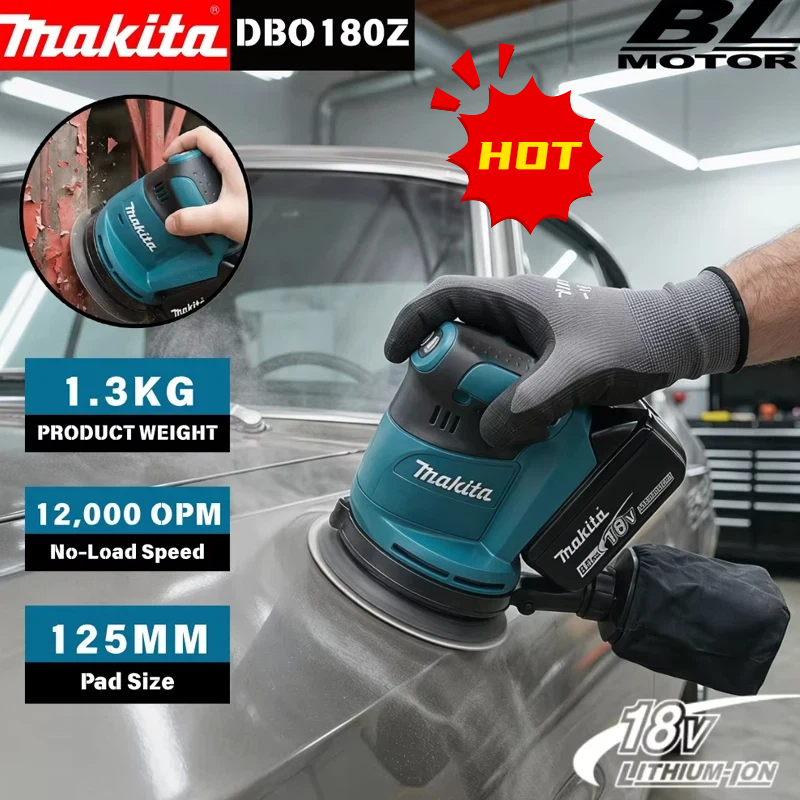 Random Orbital Sander - Makita DBO180Z 18V Brushless Cordless Disc