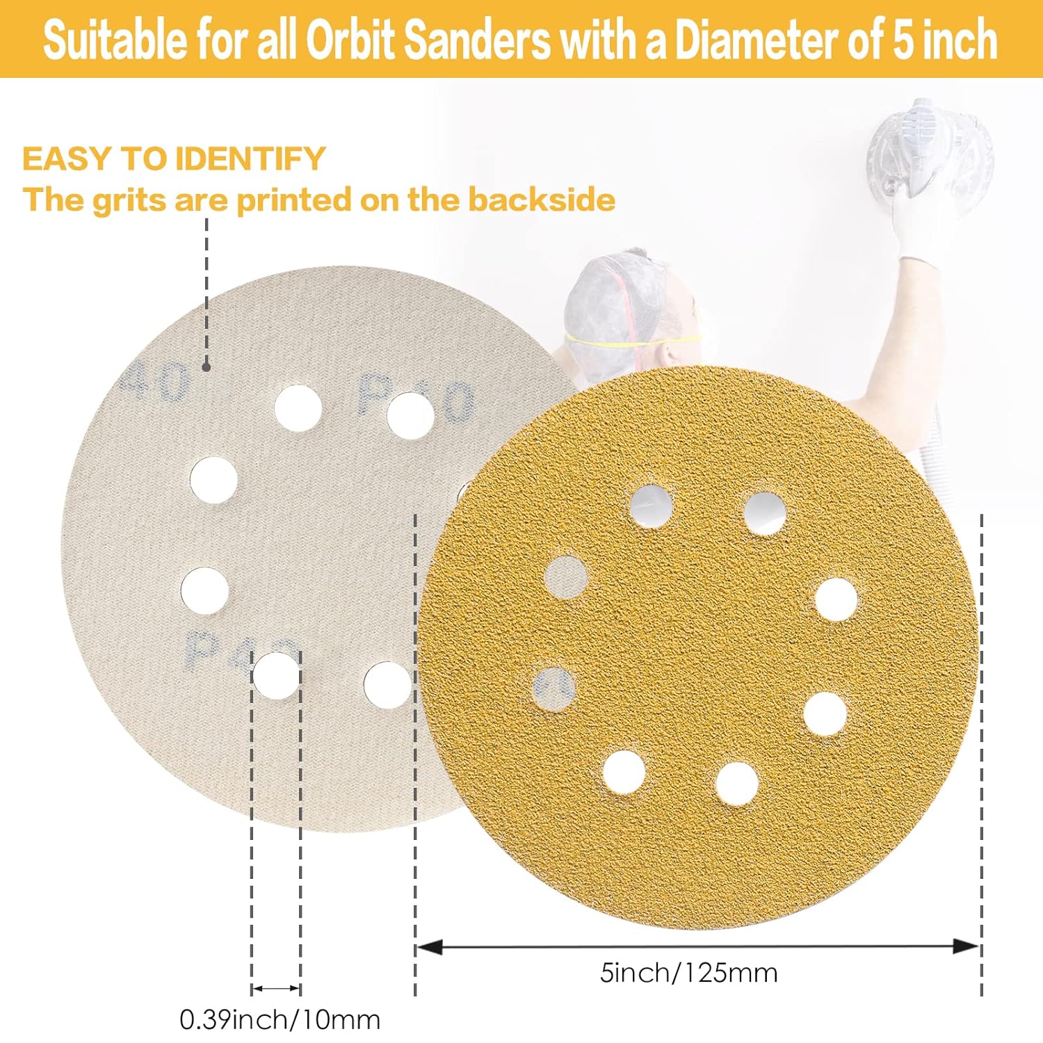 10-100PCS 5 Inch 8 Hole Sandin - Random Orbital Sander ulasan dan harga