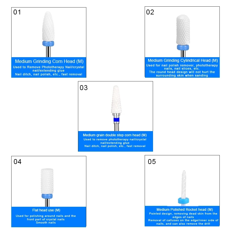 5 PCS/Set Ceramic Nail Drill B - Power Tools Total ulasan dan harga