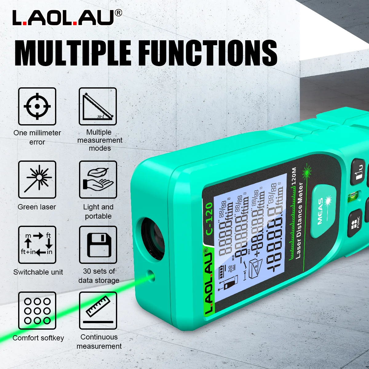 LAOLAU Digital Laser Range Fin - Power Tools Green ulasan dan harga