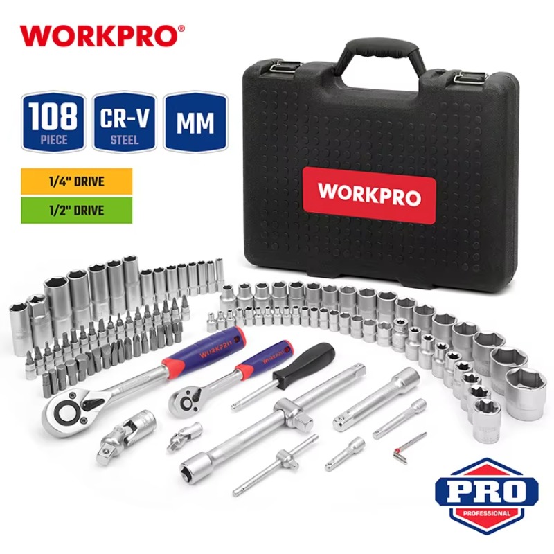 108pcs Professional Mechanics  - Power Tools Hand Tools ulasan dan harga