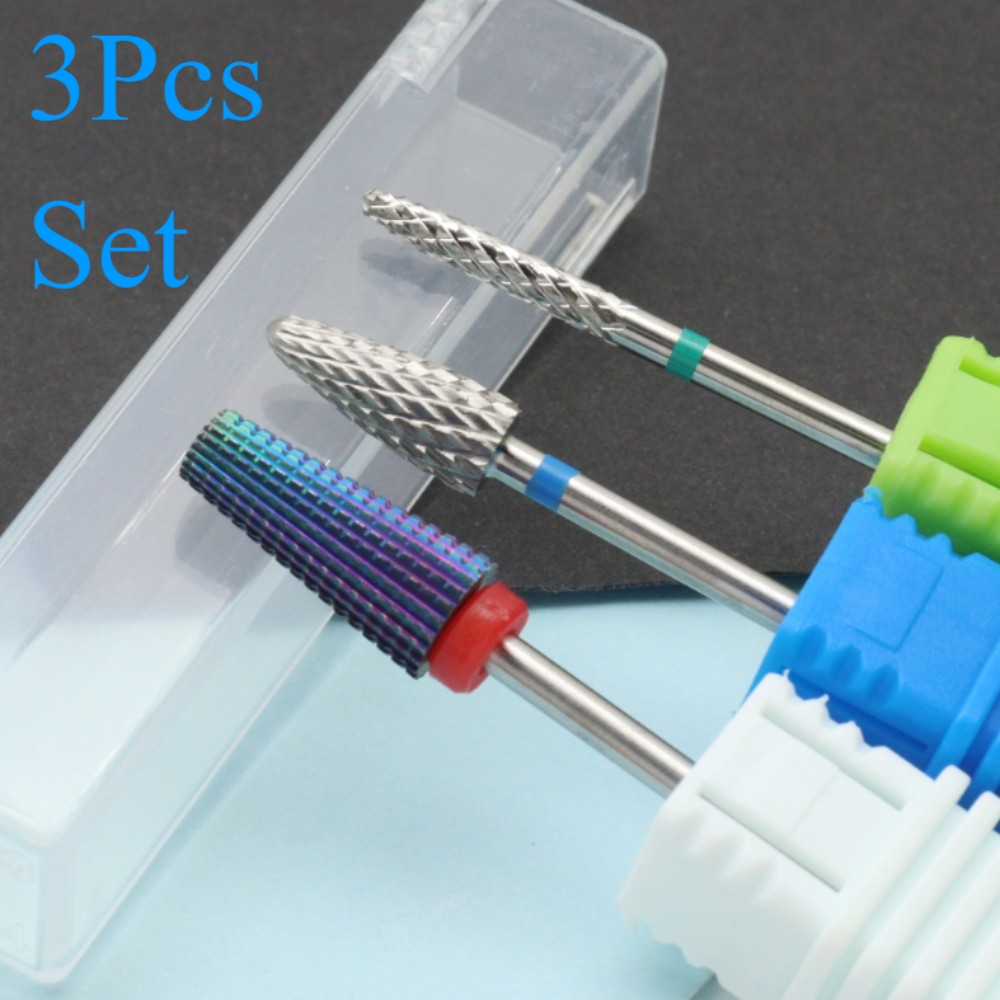 3Pcs Colorful Nail Drill Bits  - Power Tools Total ulasan dan harga