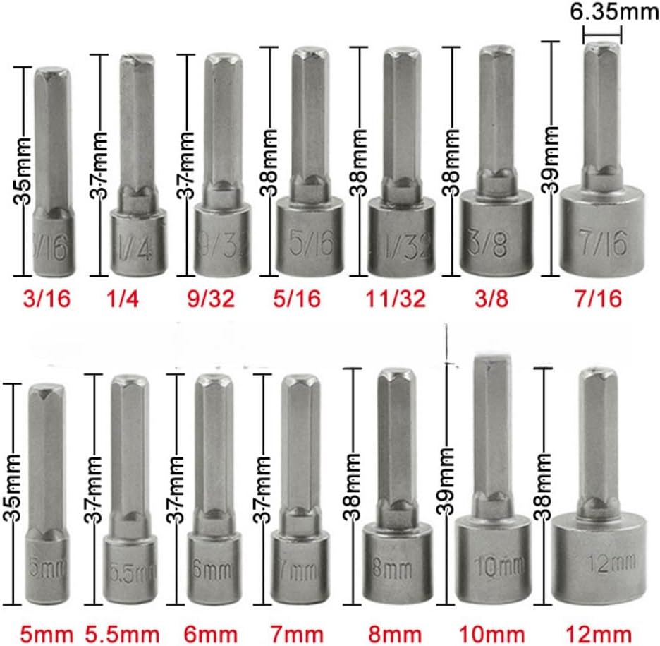 9/14pcs Hex Shank Power Nut Dr - Power Z Tools ulasan dan harga