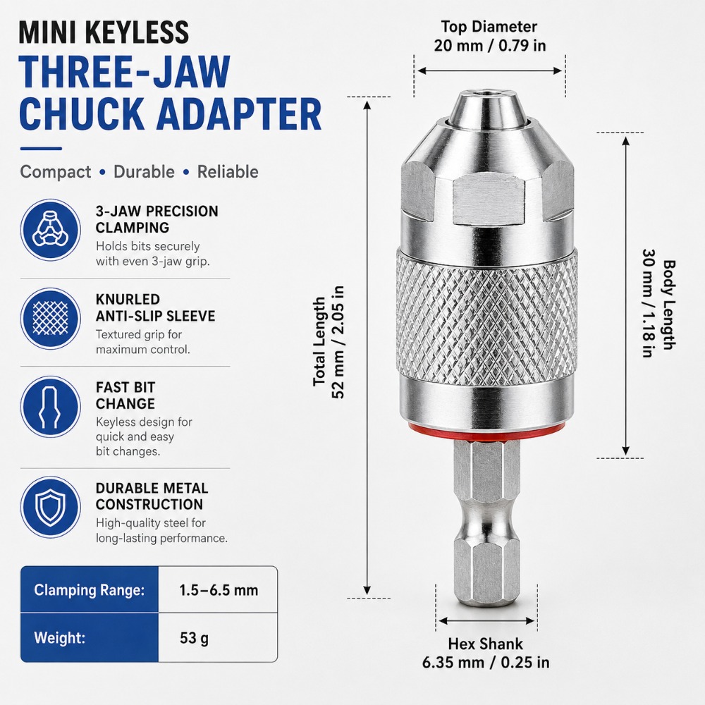 3 Jaw Drill Chuck Adapter with - Power Z Tools ulasan dan harga