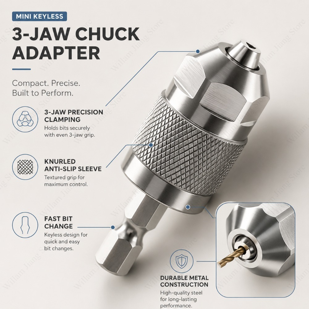3 Jaw Drill Chuck Adapter with - Power Z Tools ulasan dan harga
